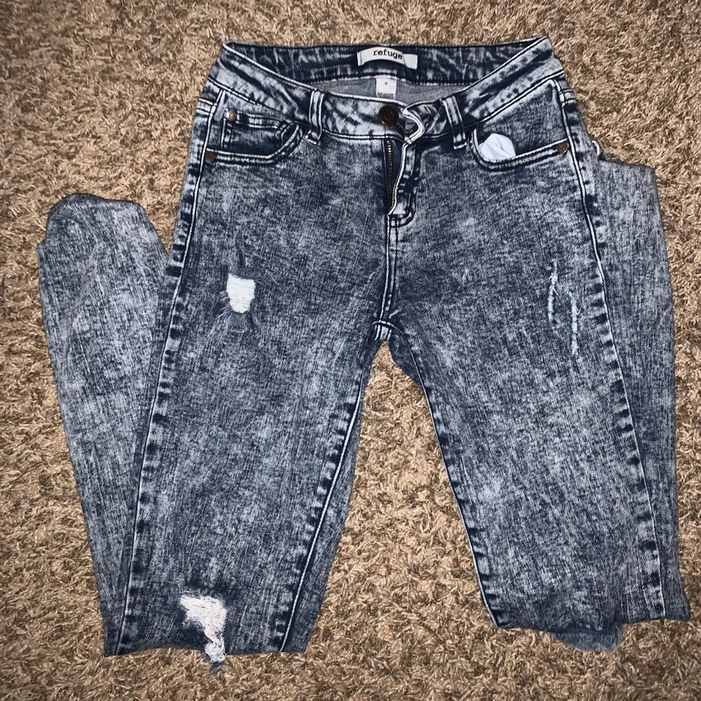 Acid Wash Ripped Skinny Jeans Refuge